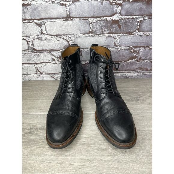 Johnson & Murphy 1850 Brogue Cap Toe Side Zip Lug Sole Tweed Ankle Boots Men 9.5 main image 8